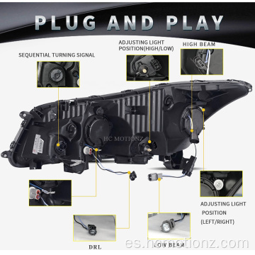 Hcmotionz 2008-2012 Honda Accord Drl Lámpara de cabeza